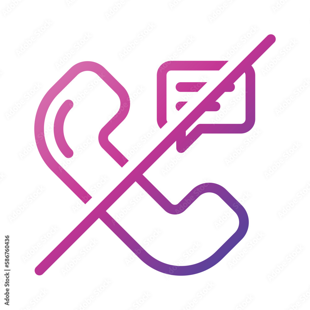 Outline Gradient Icon no call,no calling,rejected,block,phone receiver Outline Gradient Icon no call,no calling,rejected,block,phone receiver