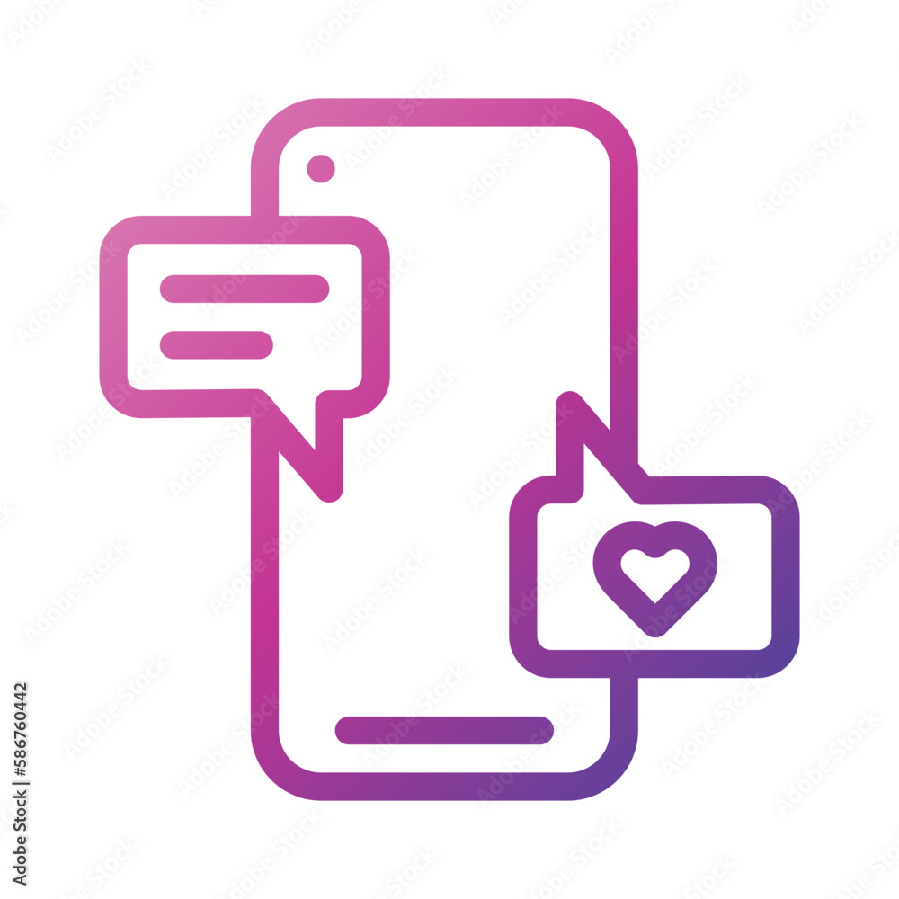 Outline Gradient Icon social media,share,social network,phone,social Outline Gradient Icon social media,share,social network,phone,social