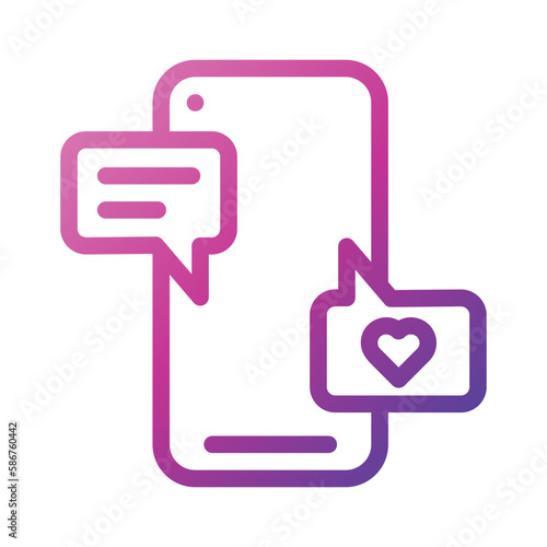 Outline Gradient Icon  social media,share,social network,phone,social