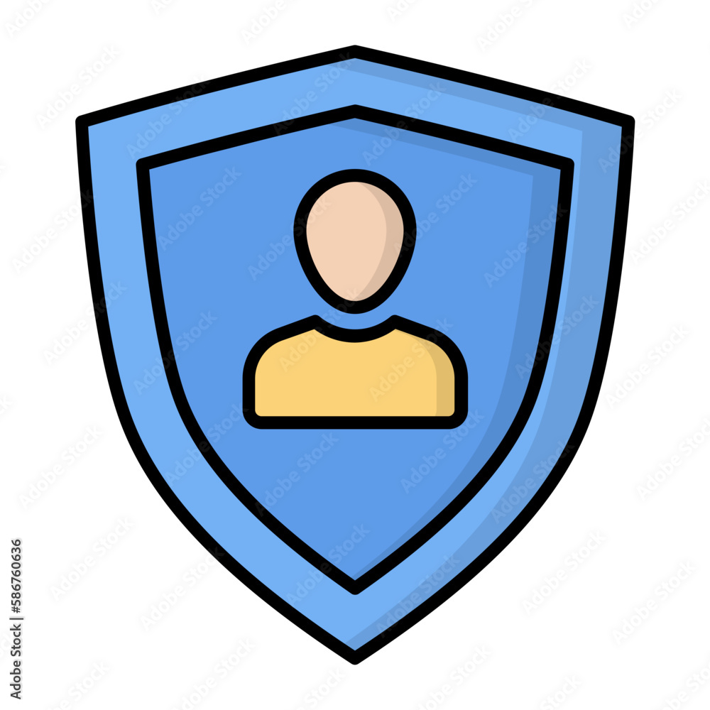 User Protection Line Color Icon