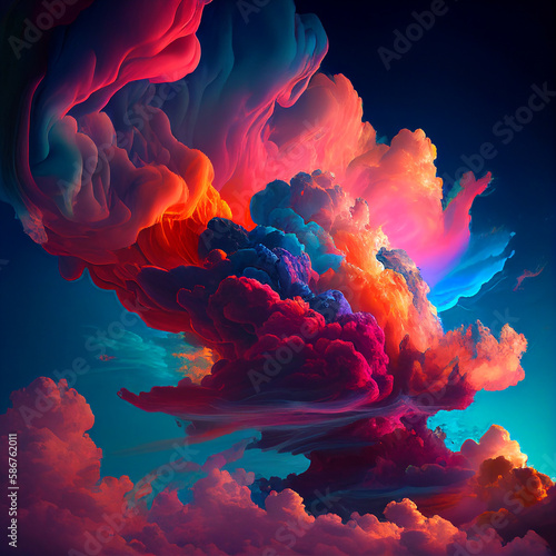 Colorful Clouds with a blue pink sky