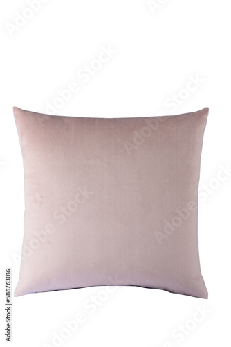 square pillow. Bedroom sleeping pad or sofa cushion pad with feather, down or synthetic and textile filling, fabric pillowcase comfort rest