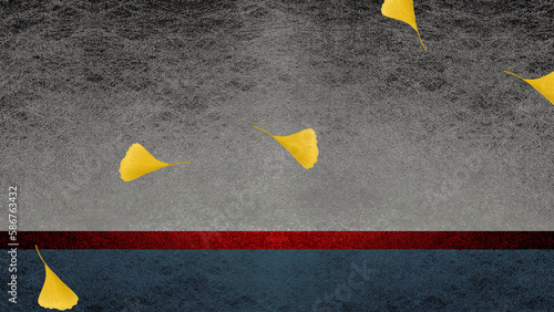 イチョウの葉の背景素材