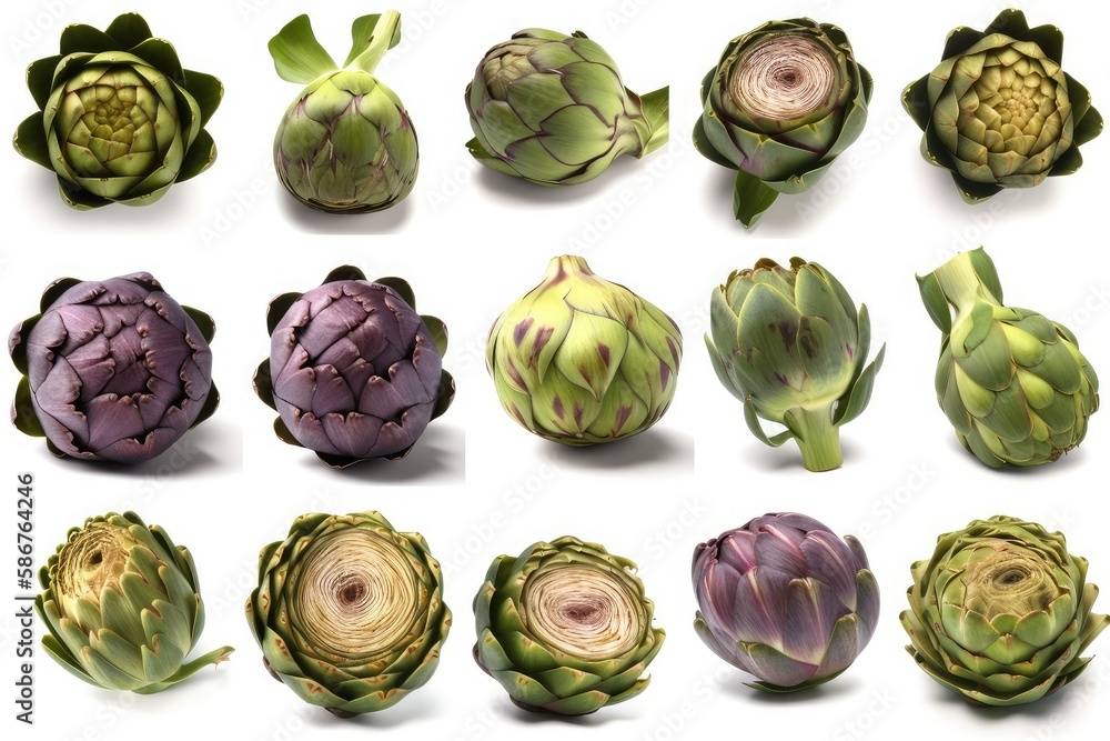 artichokes isolated on white background artichokes isolated on white background