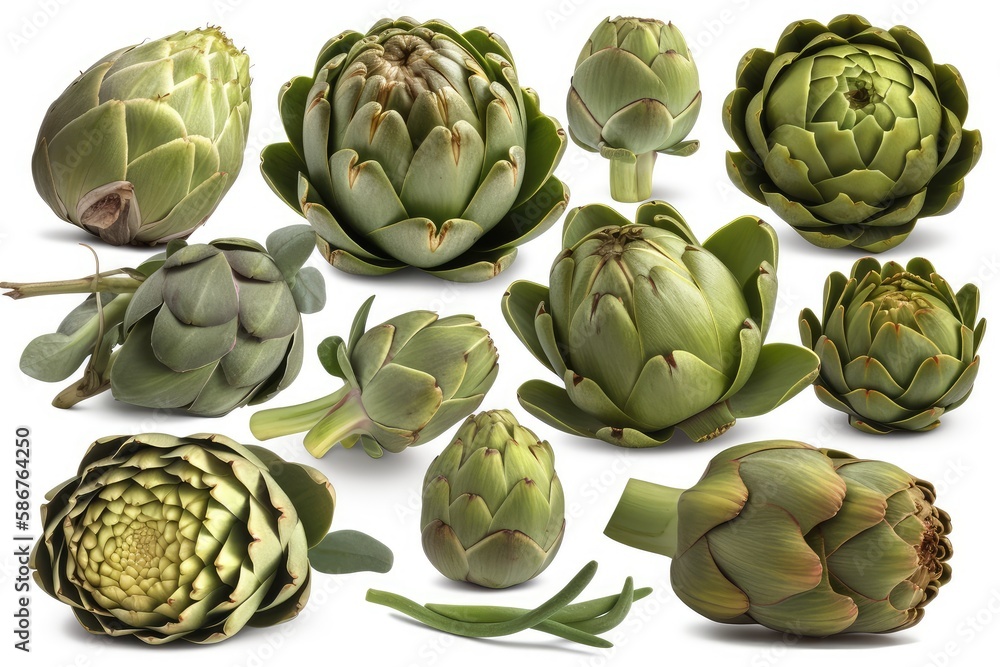 Obraz premium artichokes on a white background