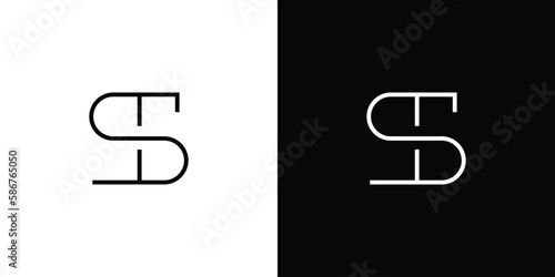 Modern and unique letter ST initials logo design