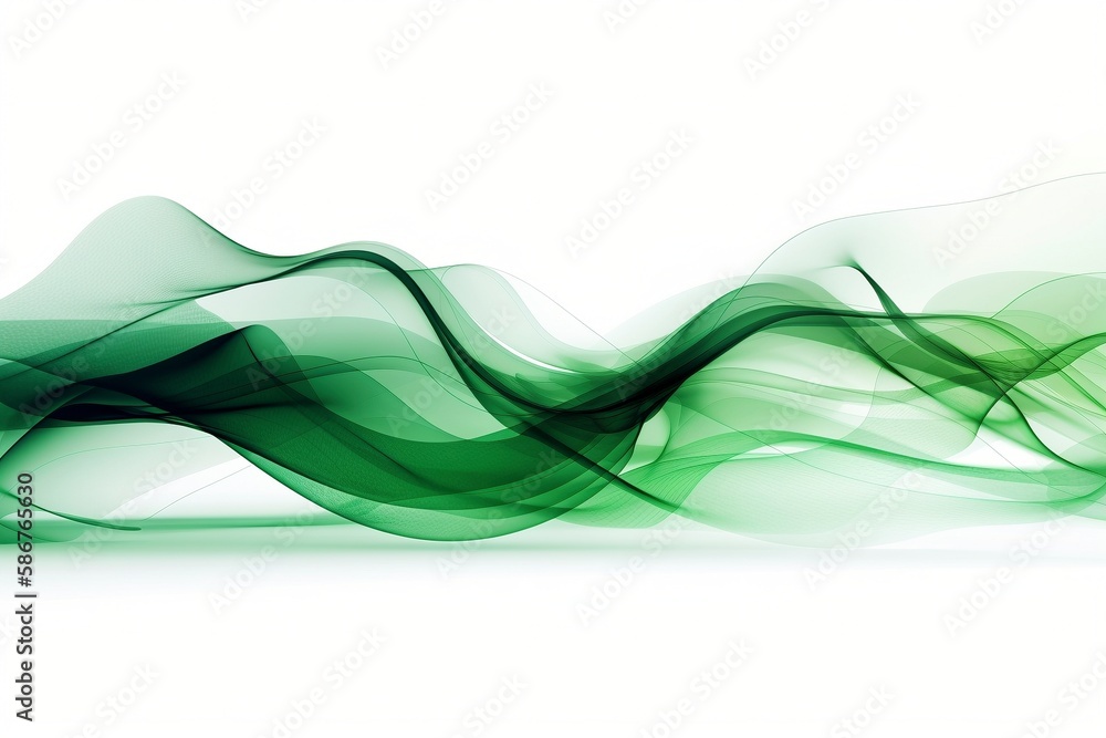 Naklejka premium Green Flowing Wave, generative ai