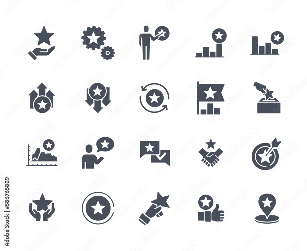 Star rating icons black set Star rating icons black set