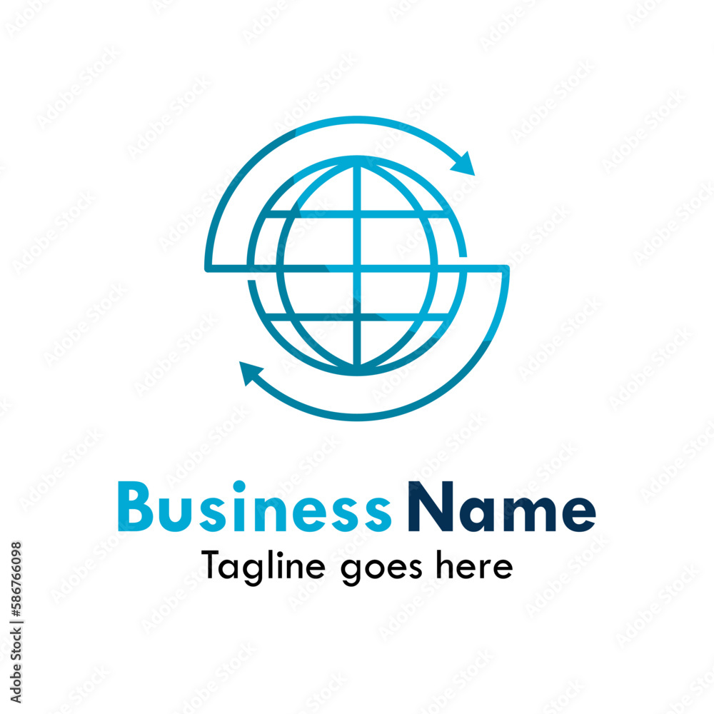 Global word design logo template illustration Global word design logo template illustration