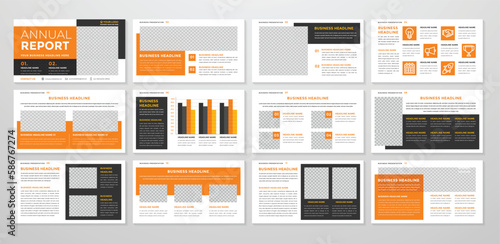 corporate presentation template design with minimalist concept and modern layout use for annual report and business profile