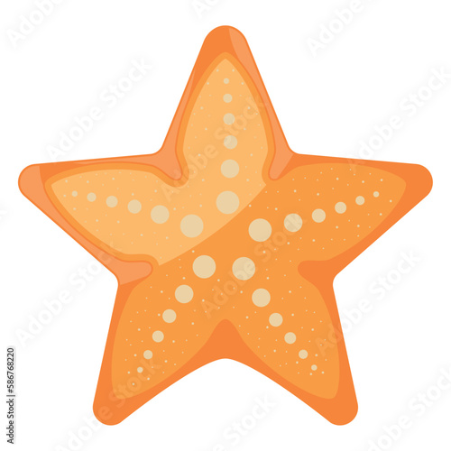 Starfish with orange color and white dots