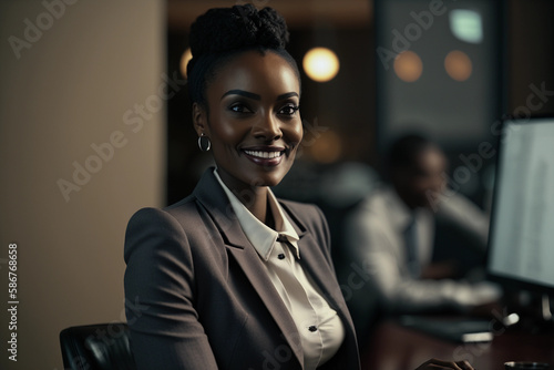 Happy black businessman made with generative AI
