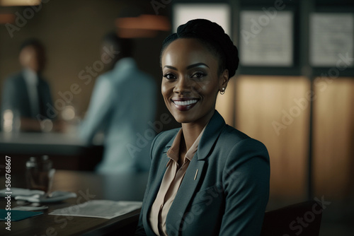 Happy black businessman made with generative AI