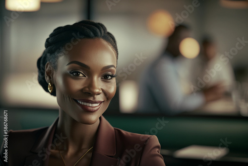 Happy black businessman made with generative AI