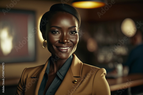 Happy black businessman made with generative AI