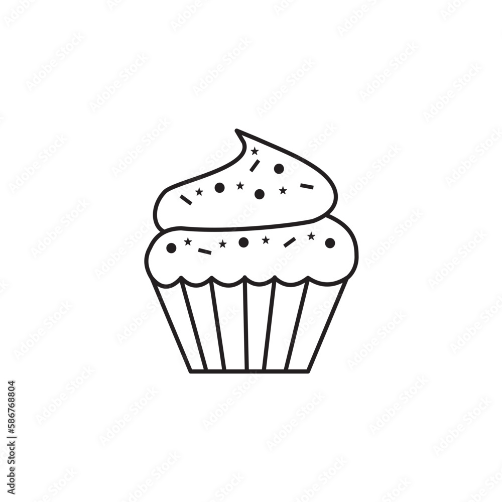 Cup cake icon food, cake for app web logo banner poster icon - SVG File Cup cake icon food, cake for app web logo banner poster icon - SVG File