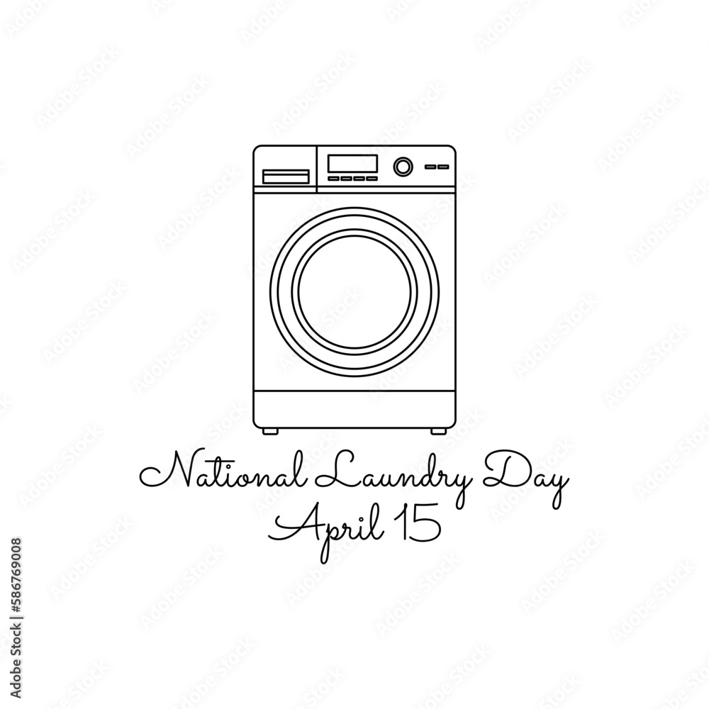 single line art of national laundry day good for national laundry day celebrate. line art. illustration.