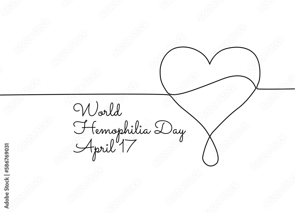 single line art of world hemophilia day good for world hemophilia day celebrate. line art. illustration.