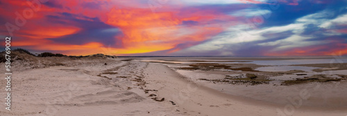 Roadway along Chapin Beach in Cape Cod