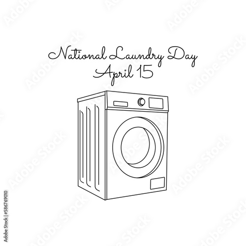 single line art of national laundry day good for national laundry day celebrate. line art. illustration.