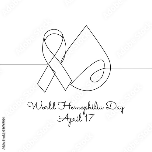single line art of world hemophilia day good for world hemophilia day celebrate. line art. illustration.