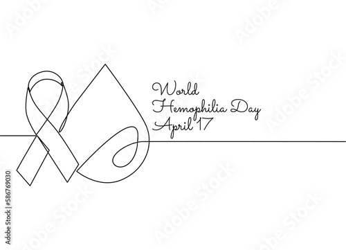 single line art of world hemophilia day good for world hemophilia day celebrate. line art. illustration.