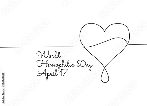 single line art of world hemophilia day good for world hemophilia day celebrate. line art. illustration.