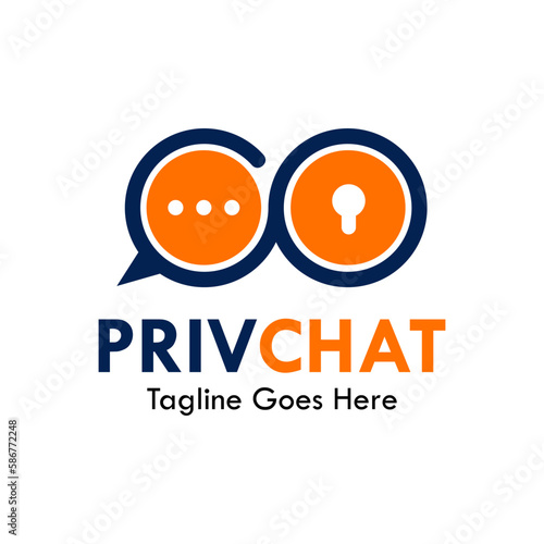 Private chat design logo template illustration