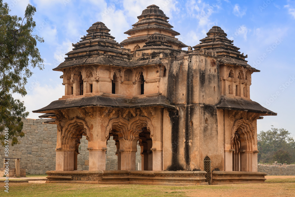 Lotus Mahal a medieval architecture structure used as residue place for royal family at Hampi Karnataka India