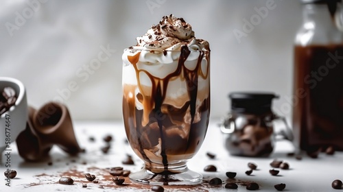 Mocha with whipped cream and chocolate shavings - Generative Art
