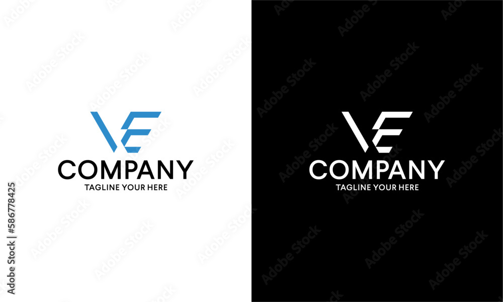 ve abstract letter on a black and white background. ve abstract letter on a black and white background.