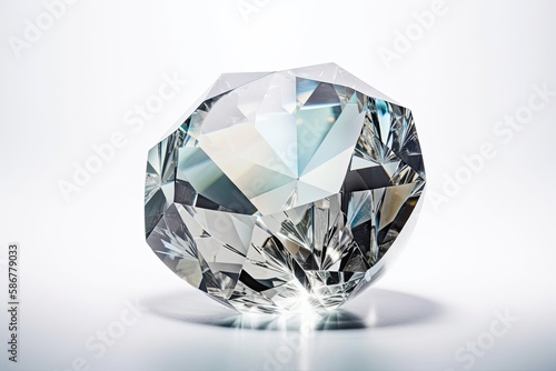 Cut or faceted Diamond gemstone - April birthstone. Created with Generative AI technology