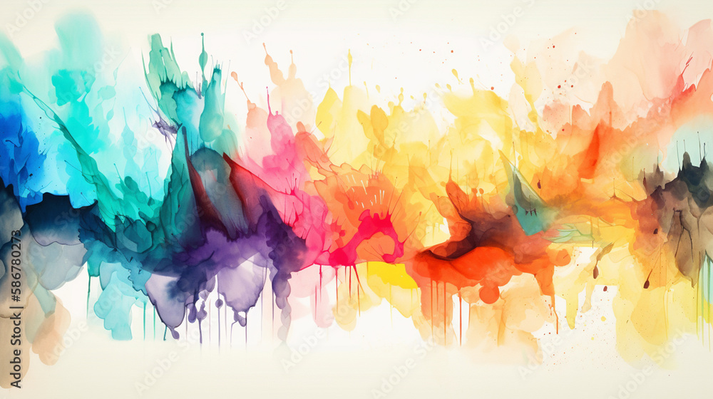 abstract watercolor background with watercolor splashes, Generative ai