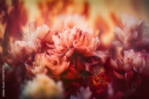 Beautiful and vibrant photo of a flower bouquet in ICM style, made with generative AI