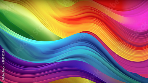 abstract rainbow wavy gradient background  generative ai