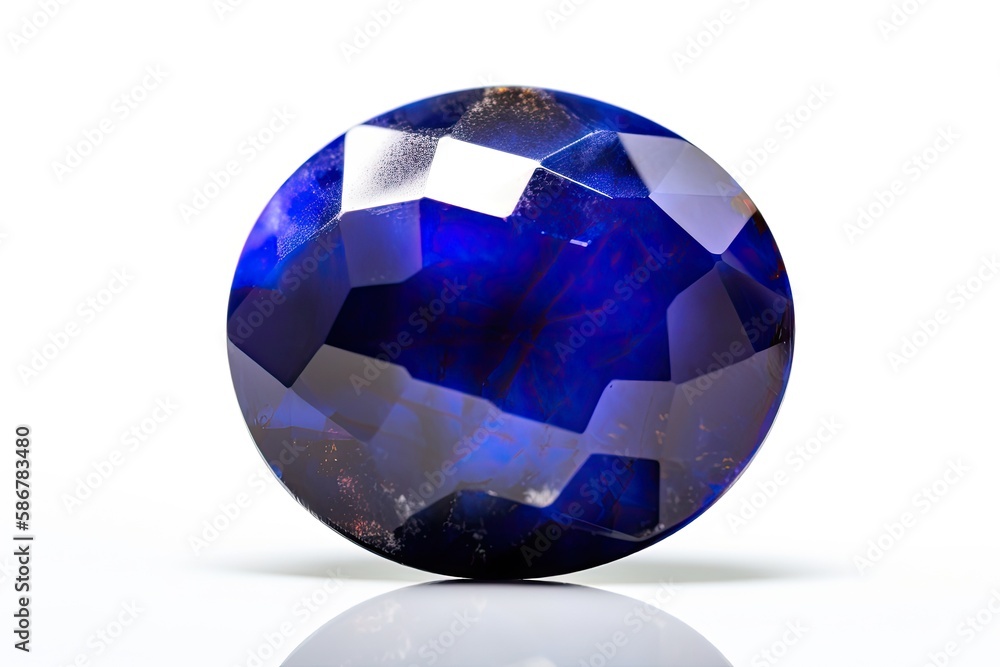 Fototapeta premium Cut or faceted Lapis Lazuli - traditional December birthstone. Created with Generative AI technology