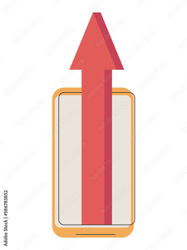 Obraz premium smartphone with arrow up