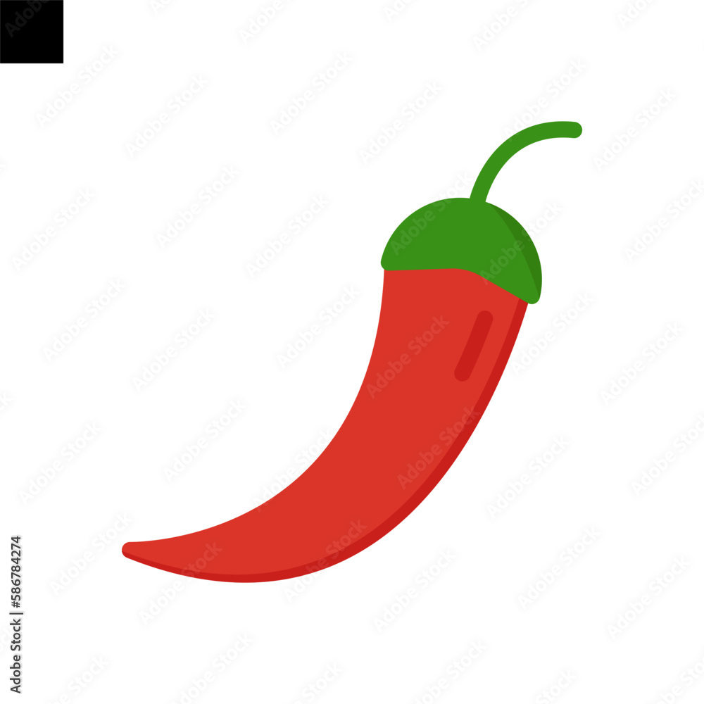 chili icon flat style vector chili icon flat style vector