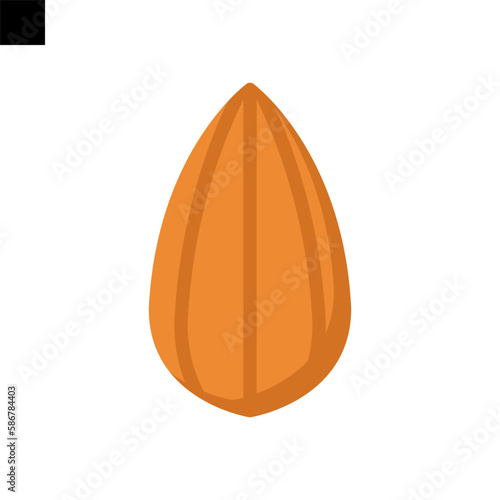 almond icon flat style vector