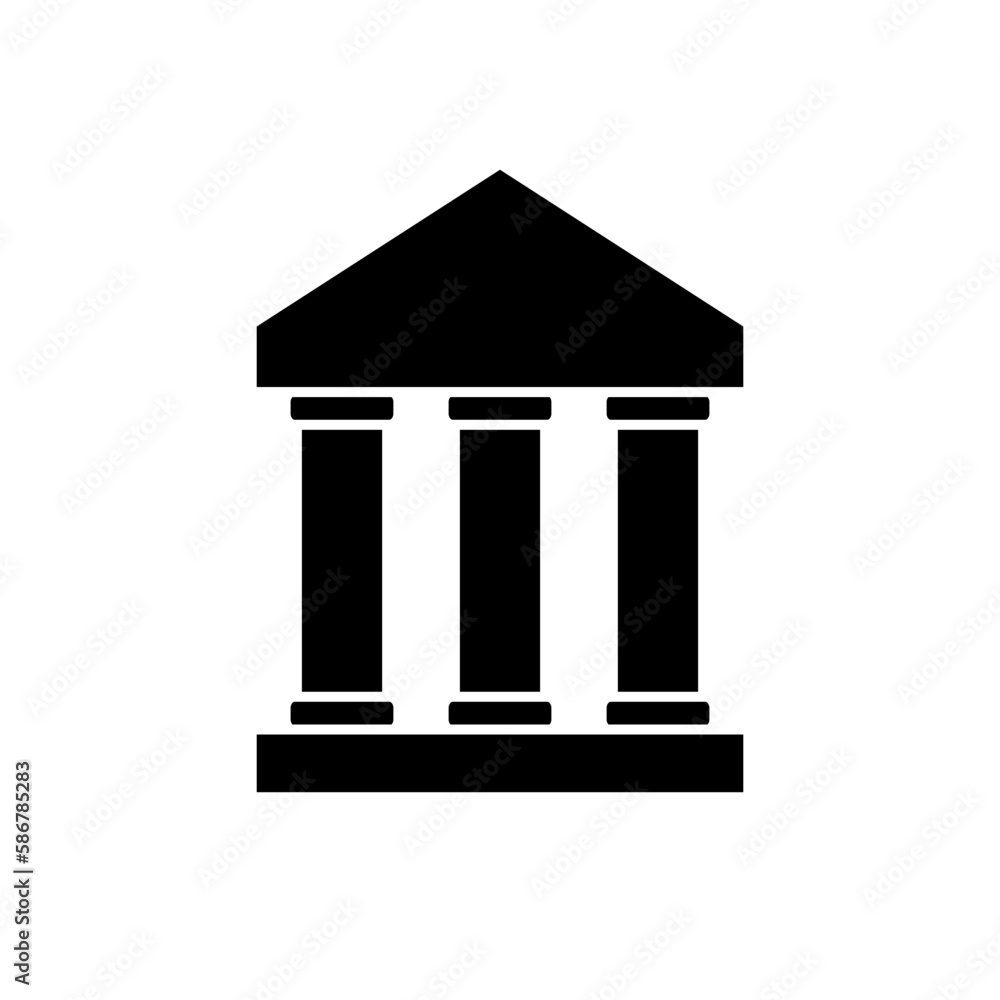 Bank icon on white. Bank icon on white.