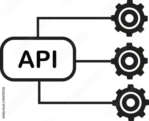 Api linear icon on white background. Api logo. Software integration illustration sign. Application symbol. flat style.
