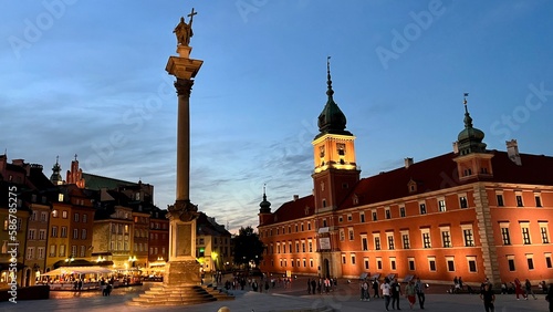 Sigismund column in Warsaw Poland King Sigismund stands on this colony if this column collapses it will be bad so they are changed every 200 years evening shooting 06.24.2022 Warsaw.