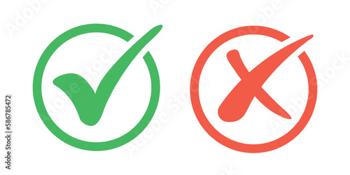 Checkmark and cross icons. Vector graphic illustration. For website design, logo, app, template, ui, etc.