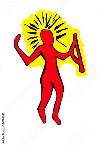 illustration of a cave drawing