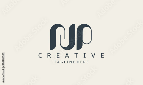 Simple Elegant NP Letter Logo Design. Modern minimalist N P creative initials based vector icon template. Luxury premium logo design for your company.