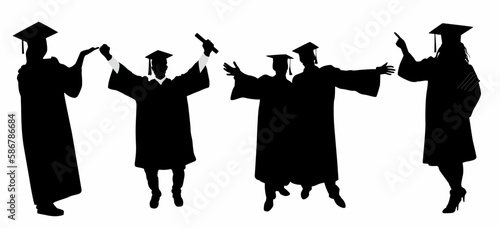 Graduation Activity Silhouette, art vector design, logo, icon,