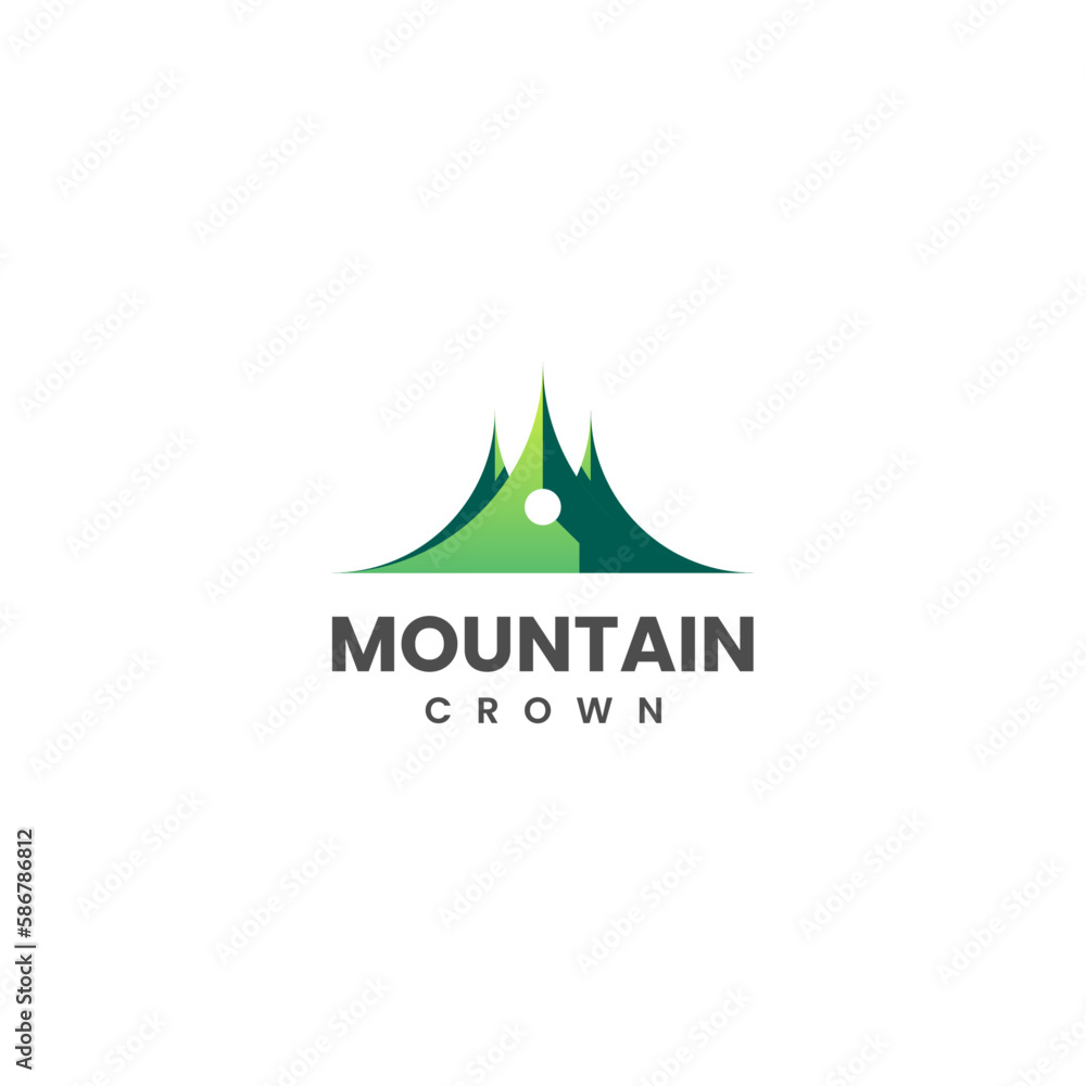 Vector Logo Illustration Mountain Gradient Colorful Style
