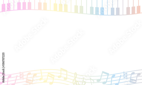 七色の鍵盤と楽譜フレーム