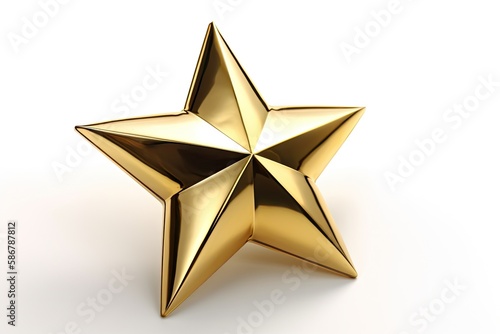 Gold star isolated on white. Generative AI