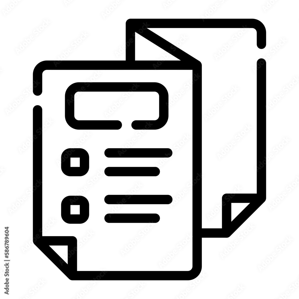 Fototapeta premium brochure line icon